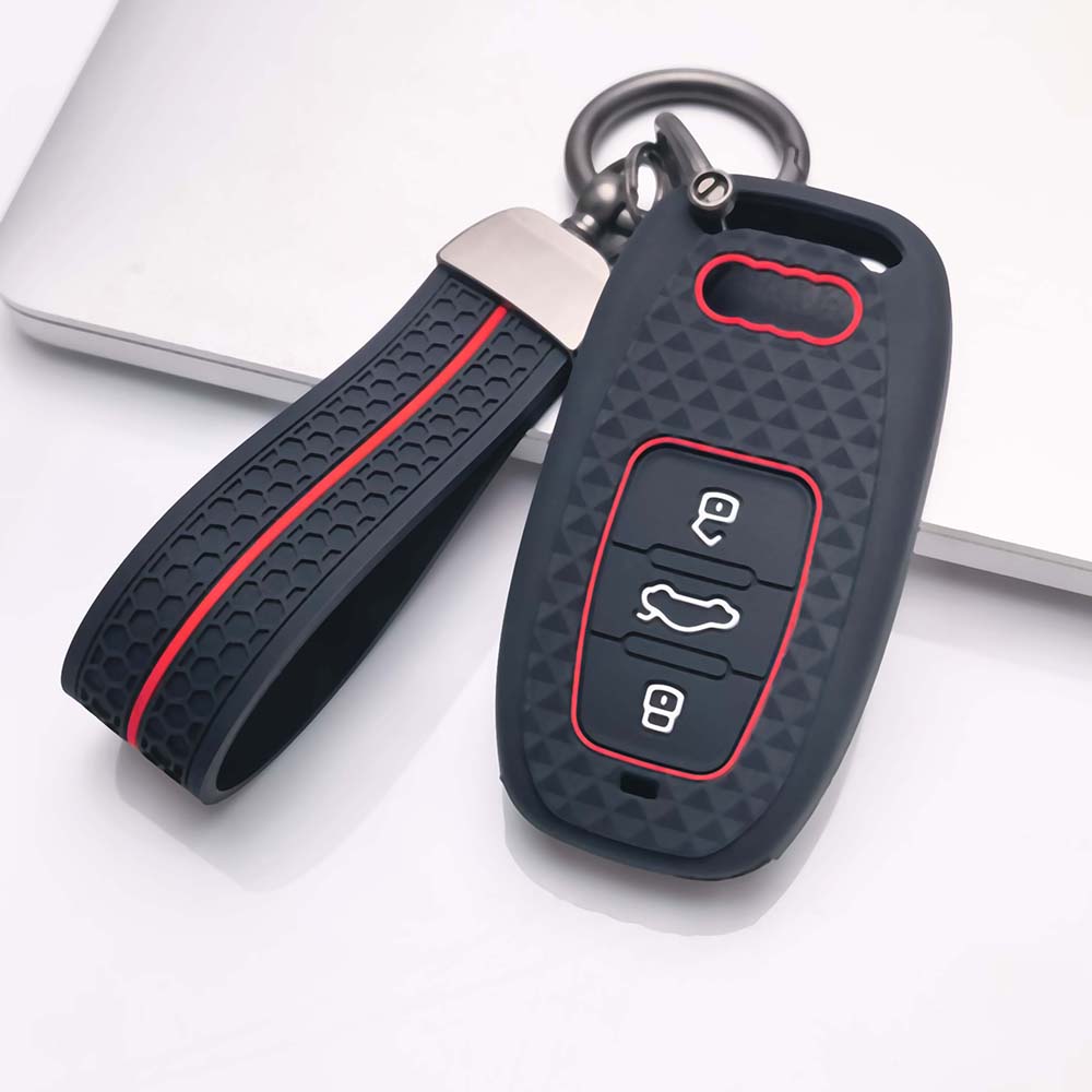 Silicone Car Key Cover Case For A6 A7 A8 Q5 Q7 Q8 S3 S4 S5 S6 S7 RS RS6 RS7 A4L A6L C8 D5 E-tron GT Remote Fob Protector