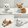 Artificial Animal Plush Simulation Fox Mini Squatting Sitting Fox Model Home Decor