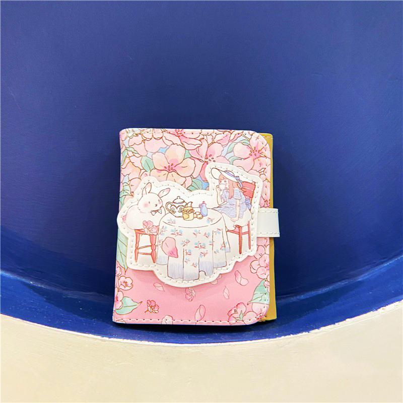 Cartoon Pu Purse Wallet Lovely Little Bear Coin Wallet Simple and Portable Three Fold Student Mini Card Bag