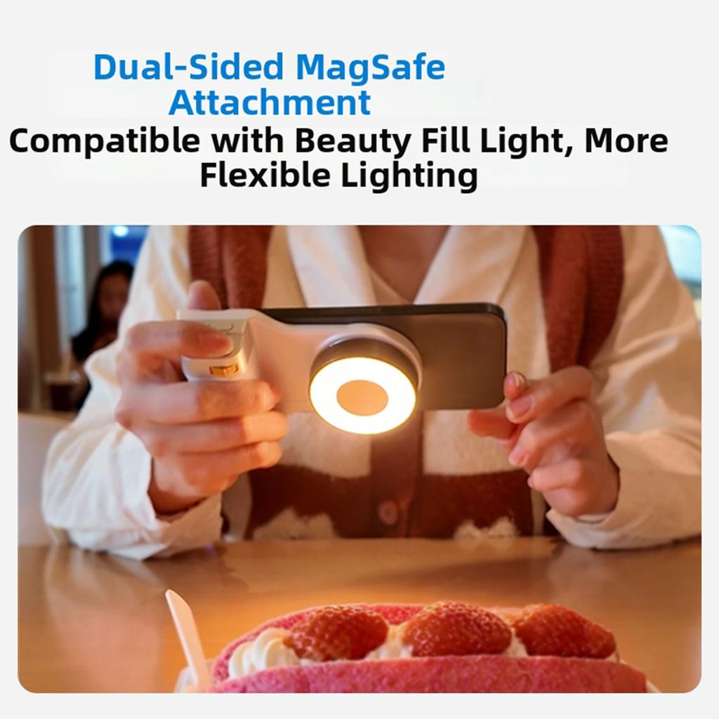 Portable Mobile Photo Camera Grip With Magnetic Base And Integrated Battery For Low Light Shoot Smartphone Shoot Holder