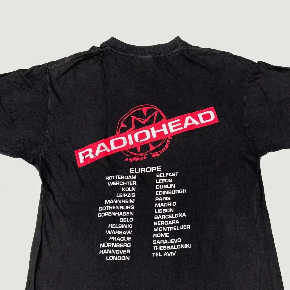 Radiohead Kid A's Album Tour Concert Rare Navy Blue T-shirts Men Women Streetwear Oversized Y2k Casual Soft Short-sleeved Shirts