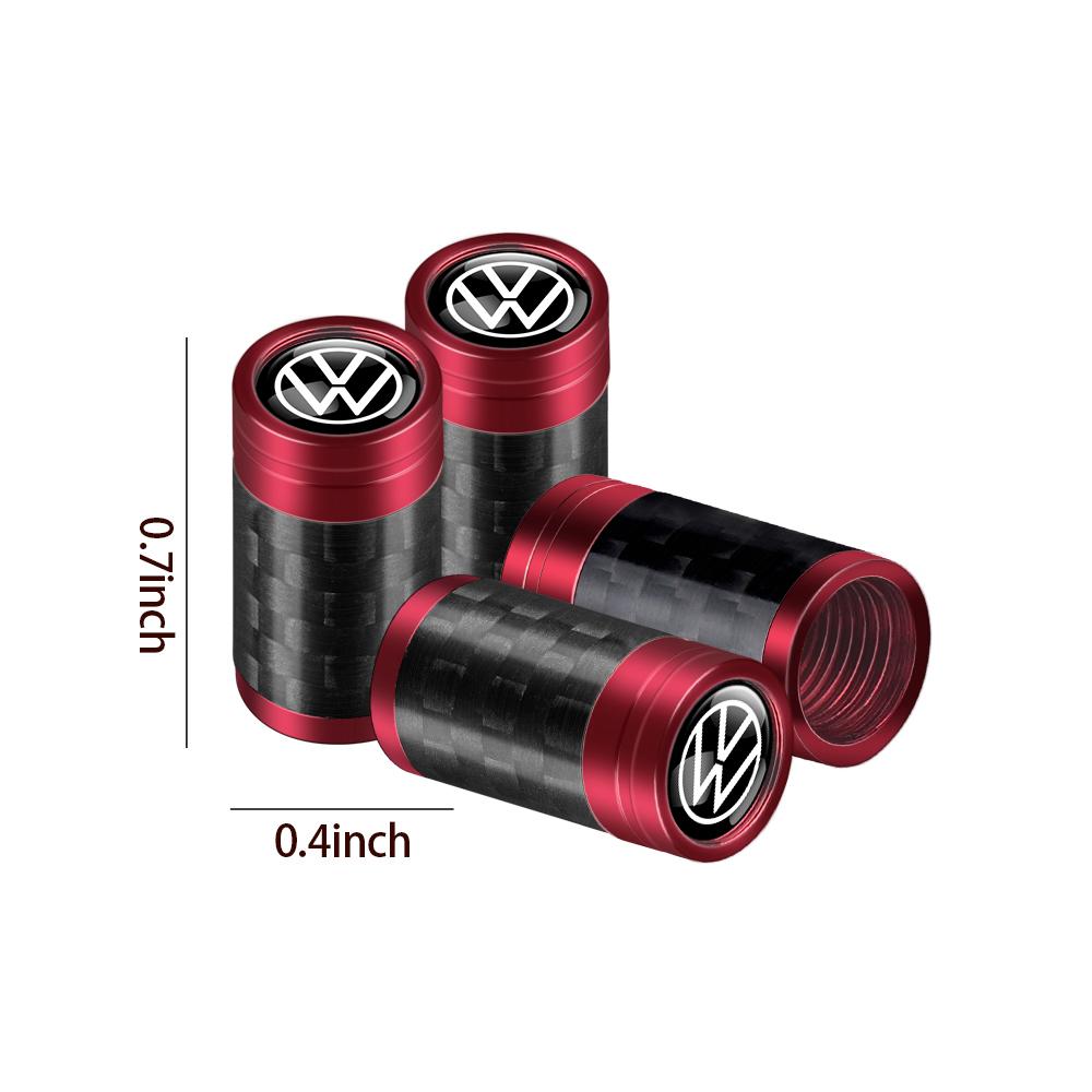 Car Accessories Carbon Fiber Wheel Tire Valve Caps Stem Case For Volkswagen Golf Passat Jetta Tiguan Polo GTI Beetle Vento Rline