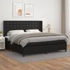Maison Exclusive - Slatted Bed Base with Mattress Black 200x200 Cm Faux Leather