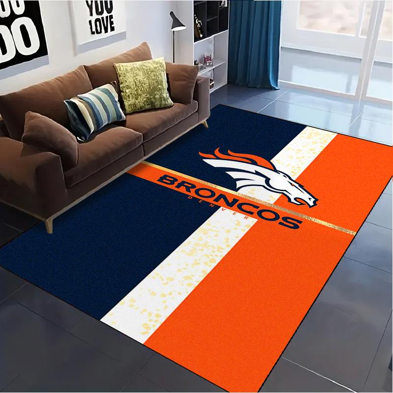 Denver Broncos Logo Tapijt Vloerkleed voor Woonkamer Slaapkamer Huisbank Decoratie, Kinderen spelen Antislip Vloermat
