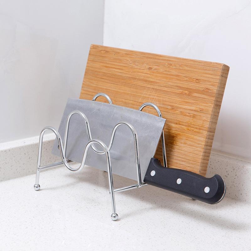 2025 New Kitchen No-punching Seated Pot Lid Rack, Tabletop Vertical Multi-layer Pot Lid Shelf Knife Holder Hanging Rack Dish