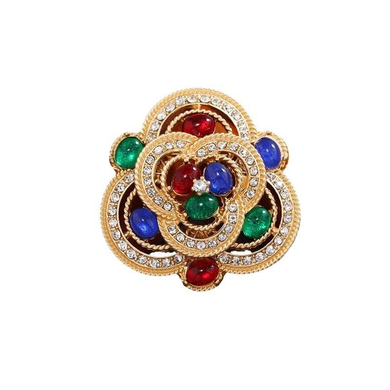 Vintage Baroque Crystal Cross Brooch With Retro Design For Gift And Decoration