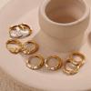 Japanese and Korean popular jewelry, stainless steel gold-plated earrings, ear buckles, summer earrings, inlaid rhinestone earrings.