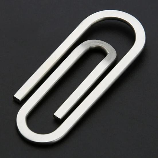 Paper Clip Stainless Steel Money Clip Creative Coin Clip Slim Lightweight Document Holder for Office School Home Use Card Photo Display Gift