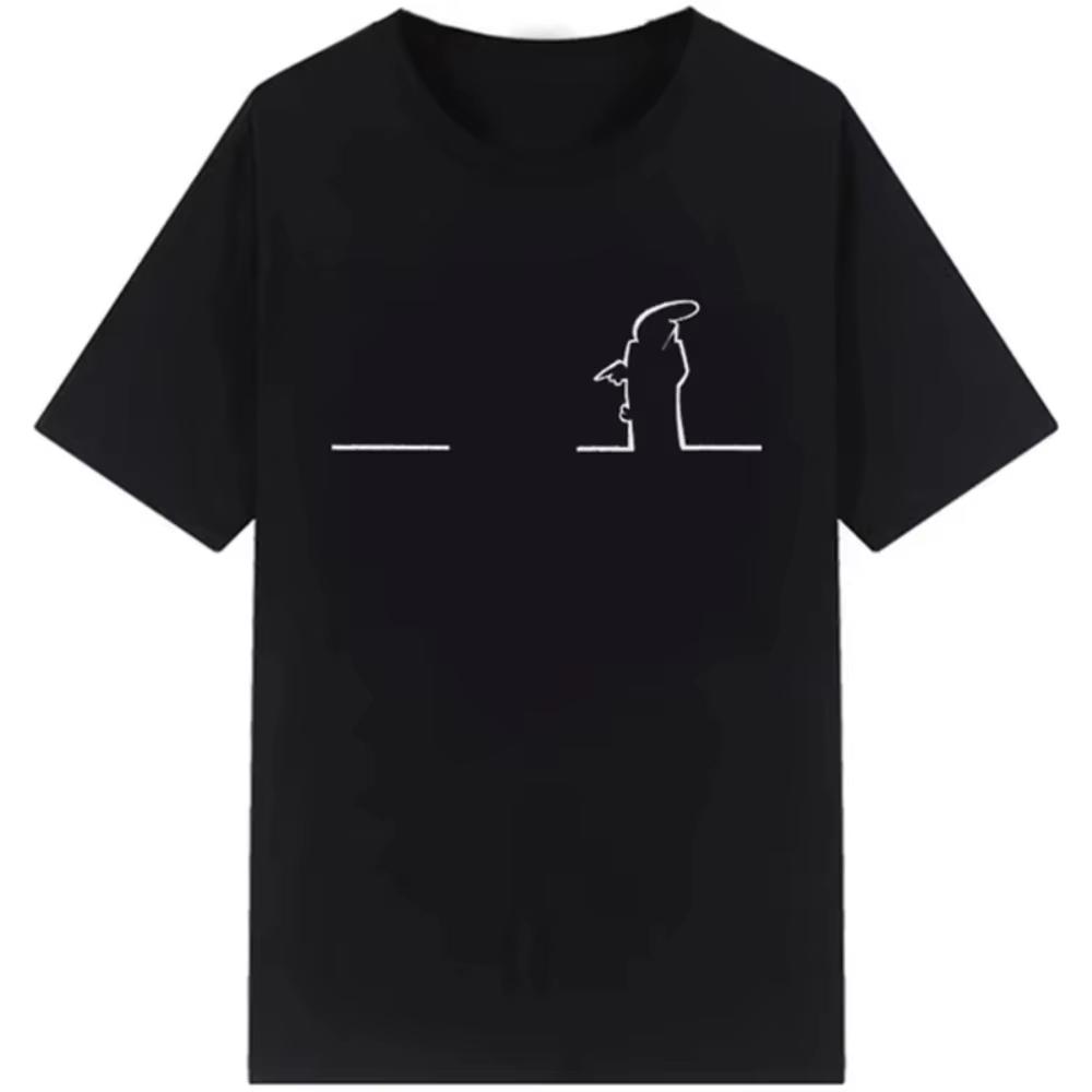 Kreatives Minimalistisches Linienkunst Cartoon Aufgedrucktes Oneck T-Shirt Glückliche Lässige Mode Kurzarm Oberteile Premium Weiche Baumwolle Streetwear