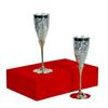 Versilbertes Weinglas mit Kelchflöte, je 100 ml, 2er-Set als Weihnachtsgeschenk