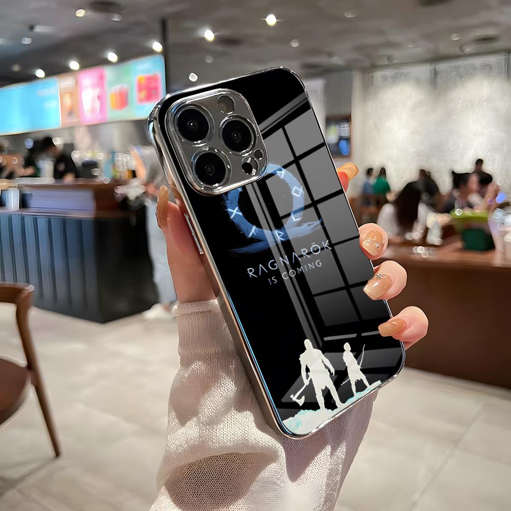 God Of Wars Telefoonhoesje Voor IPhone 17 Pro Max 15 Pro 16 14 Plus 12 13 Mini 11 Pro Schokbestendig Gegalvaniseerd Glazen Cover