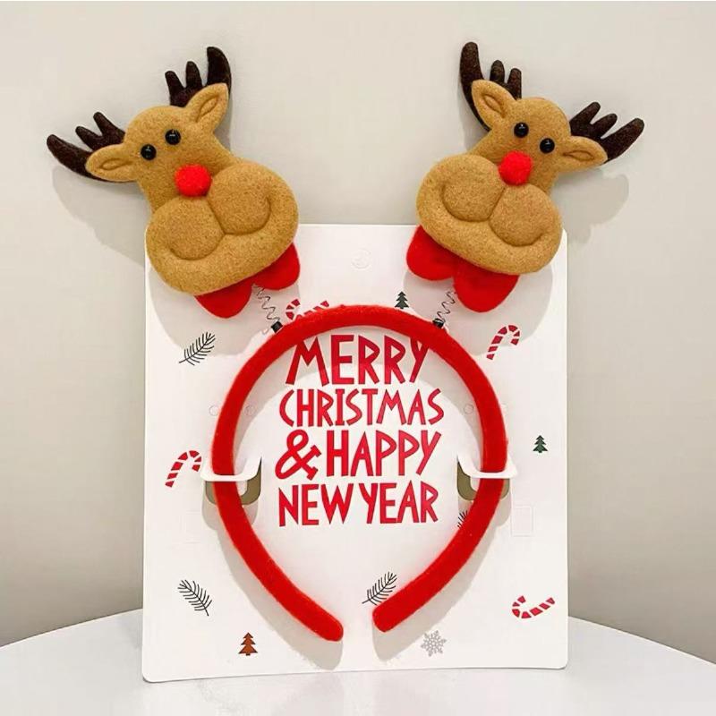 Julehodebånd Xmas Elghorn Bell Paljett Julehårbånd Godt nyttår Fotorekvisitter God Jul Dekor Gaver til barn