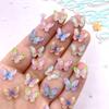 50 STUKS 10mm Mooie Hars Kleurrijke Mini Kristallen Mooie Vlinder Platte Achterkant Strass Steentjes DIY Knutselbenodigdheden