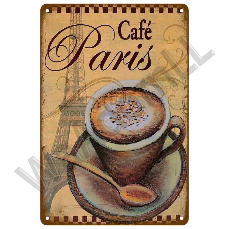 Vintage Tin Sign Plaque Metal Plate Wall Art Posters Metal Sign Retro Decor Coffee For Kitchen Bar Cafe Room Retro Iron Painting