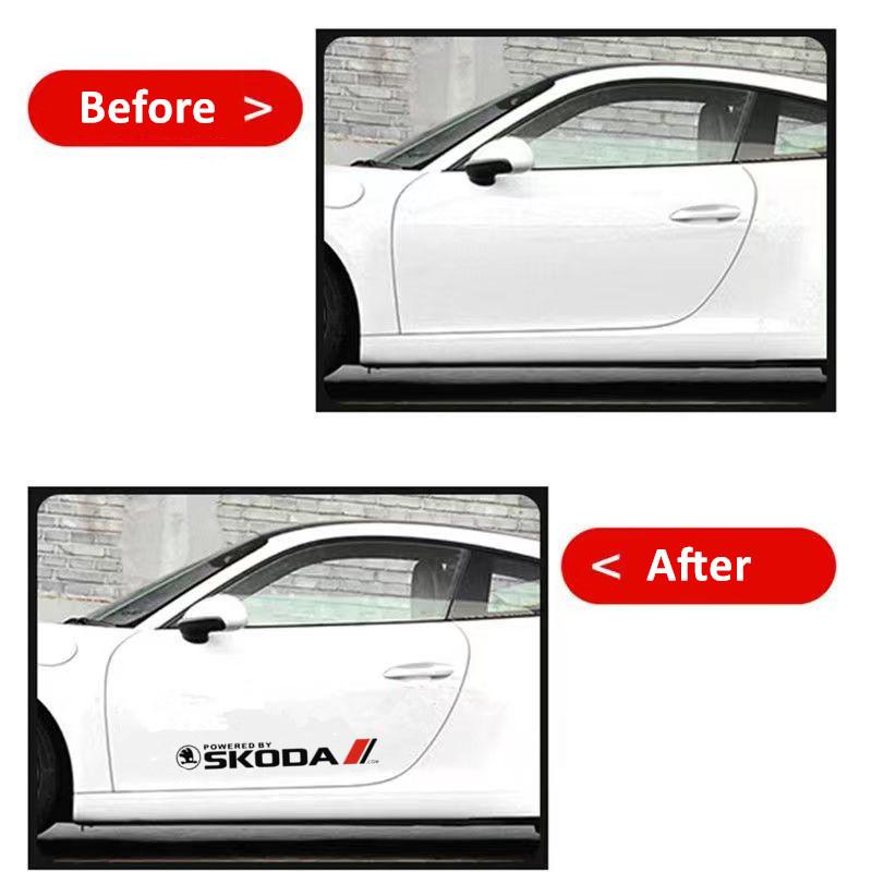 Car Body Decor Decals Car Door Side Stripes Stickers For Skoda Octavia A5 A7 RS Fabia Superb Accessories wsjn67