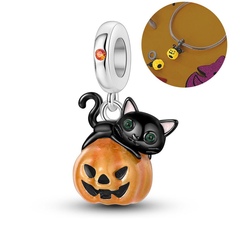 Halloween Collection copper Bead Charms Pendants Glowing Luminous Compatible With Bracelets Diy Ideal For Woman Authentic Charm Bead Charms Fashion Je
