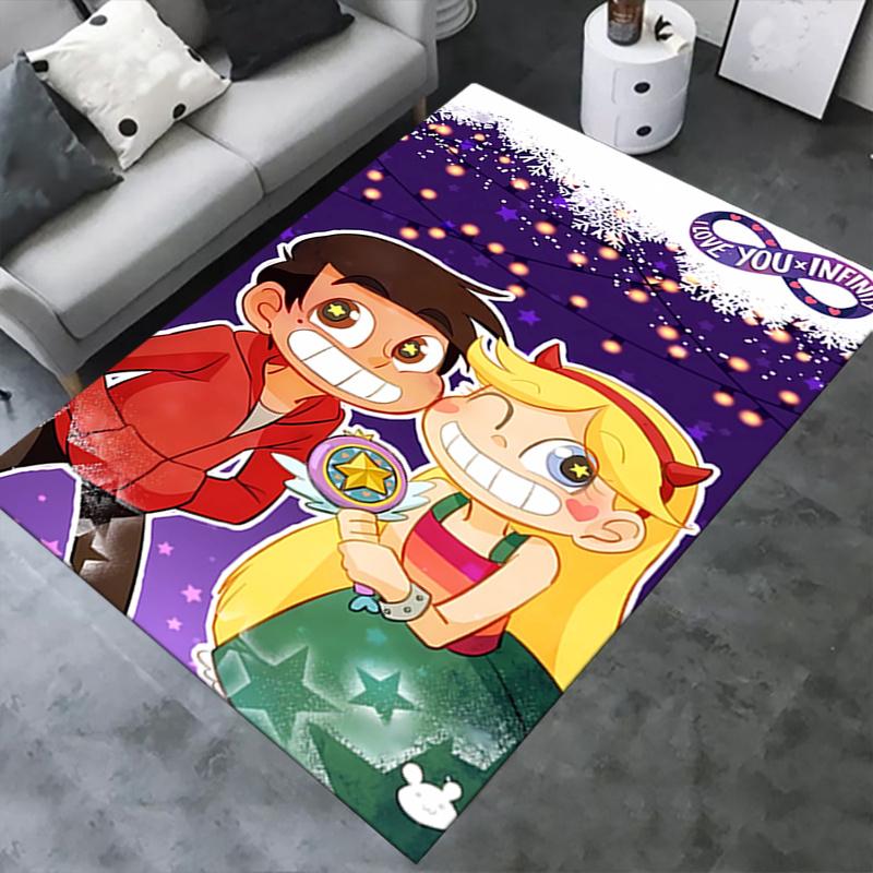 1pc Star Vs. the Forces of Evil Office Carpet Soft Polyester Entrance Carpet Washable Non-slip Machine Washable Indoor Carpet Table Entrance