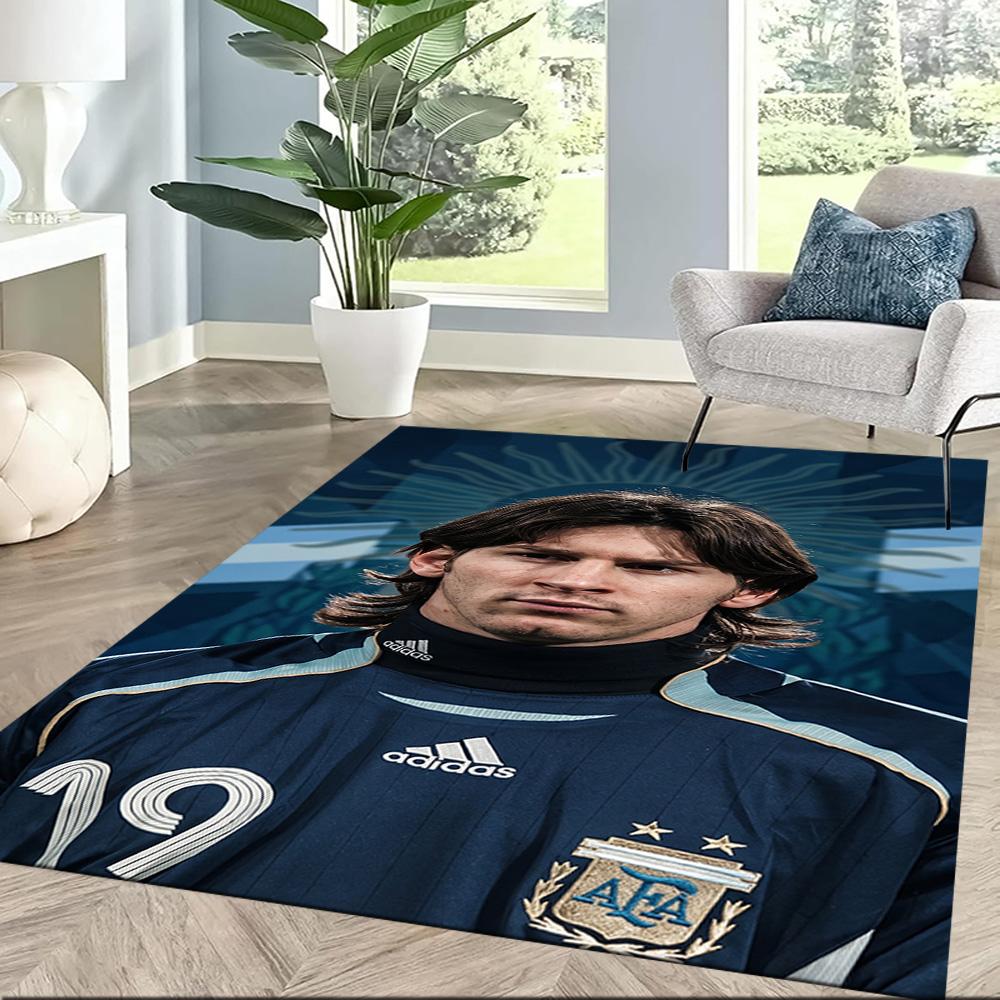 Messi 41 Fußmatten-Design für Spielzimmer, Spielzimmer, Arbeitszimmer, Wohnzimmer, rutschfester Teppich, Anime, Bürodekoration