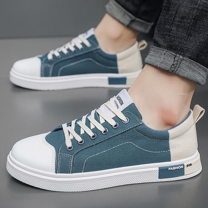 Canvas Shoes Summer Men's Breathable Casual Shoes Soft Sole Non-slip Outdoor Walking Shoes Flat Shoes Youth Sports Board Shoes