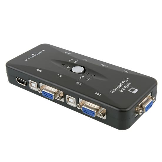 4 Ports USB 2.0 KVM Switch Mouse/Keyboard/Printer/VGA Video Monitor 1920x1440