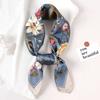 Luxus Seiden-Quadratschal Damen Blume Hals Haarband Strand Hijab Kopftuch Kopf Kopfbänder Bandana Weiblich Foulard 70cm