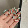 Turquoise Beaded Ring: Natural Stone Index Finger Jewelry with Exquisite, Niche Design for Women