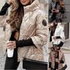 Cappotto Piumino Trapuntato da Donna Champagne Chiaro con Cappuccio Manica Lunga Calda Giacca Invernale