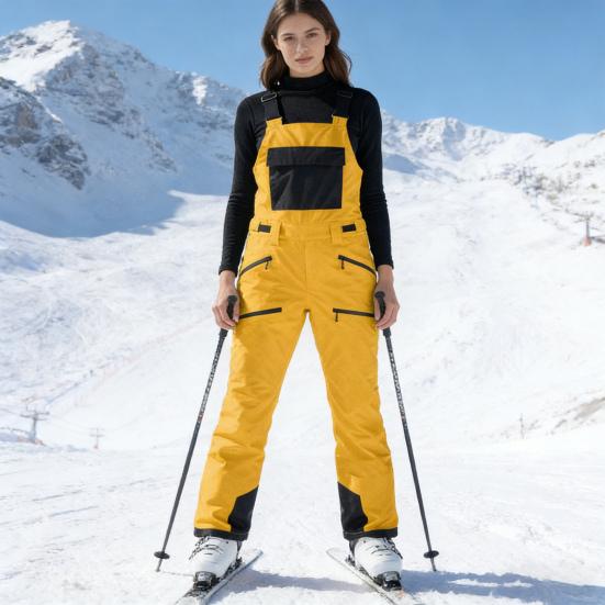 Unisex Waterproof Ski Pants Insulated Windproof Snow Bibs Thermal Snowboard Overalls with Adjustable Shoulder Straps for Winter Outdoor Snow Sports