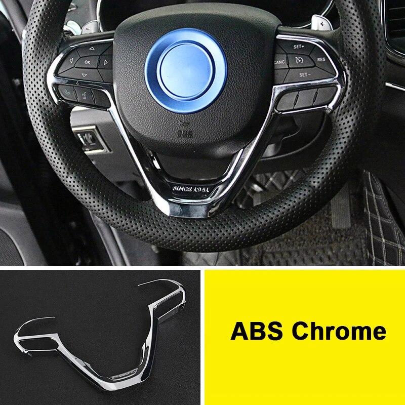 For Jeep Grand Cherokee 2014 2015 20162017 2018   Car Steering Wheel Button Frame Cover Trims Car Styling Accessories