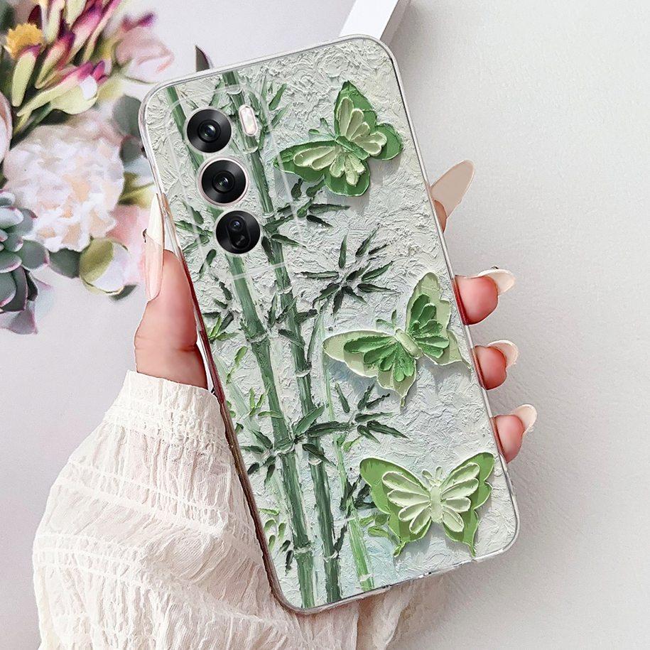 For OPPO Reno12 Pro 5G Case CPH2629 Cover Transparent Silicone Fashion Butterfly Soft Case For Reno 12 CPH2625 Reno 12Pro Fundas