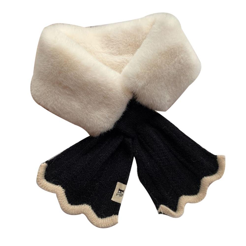 Windproof Neck Scarves Cross Wool Collar Elegant Knitted Scarf Winter