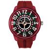 King Dome TY023011 Men's Watch Quartz 50mm Green Dial Red Polyamide Case Mineral Glass