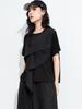 Short sleeve Oversized Black patchwork casual loose summer tee t shirt women t-shirt tops