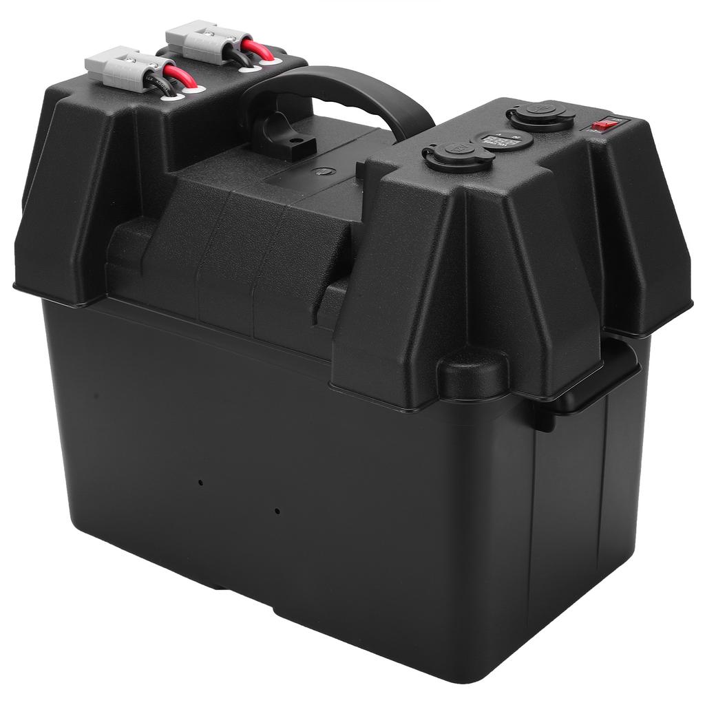 Backup Battery Box Power Center Portable Marine Accessary with Voltmeter for Car RV Yacht Ship 12V
