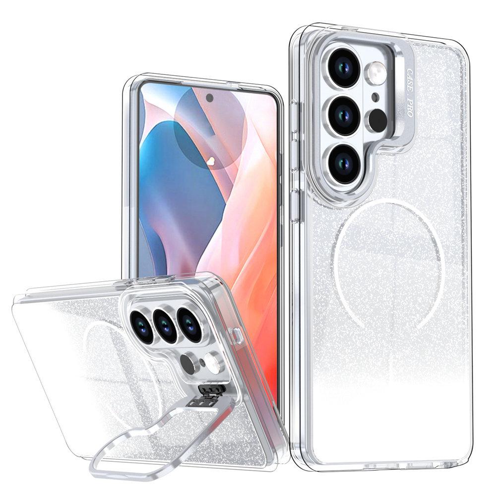 Glitterverloop voor Beugelhoesje voor Samsung Galaxy S26 Ultra S2 Plus S24 FE A6 A37 A17 Magneet Houder Stand Cover