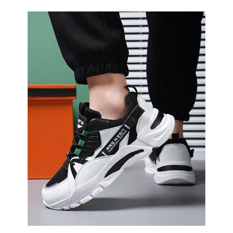 Men's Colorblock Chunky Sneakers Breathable Mesh Non-slip Casual Sports Shoes