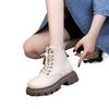 Dames Britse Stijl 2025 Leer Dikke Zool Martin Boots - Hoogteverhogende, Slankmakende Korte Laarzen voor Lente en Herfst.