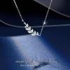 Women's Wheat Ear Necklace with Zircon Leaves - White Copper Collarbone Chain, Internet Celebrity Style, Available for Dropshipping