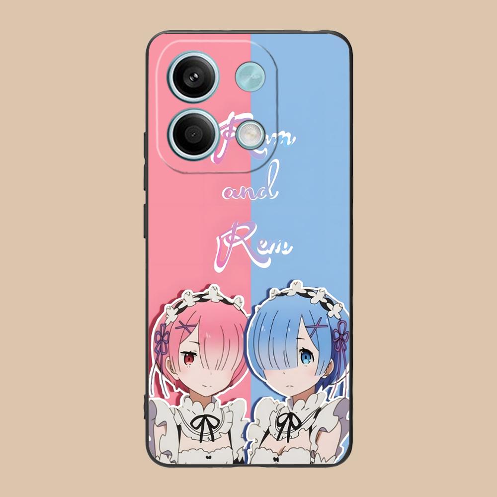 ReZero Rem Ram Matte TPU Mobile Phone Case for POCO M7 M6 M5 M4 M3 X7 X6 X5 X4 X3 Pro GT 5G Colorful Printing Cover