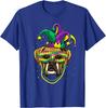 Chien Boxer Mardi Gras Masque Perles Impression Graphique Hommes Décontracté T-shirt en Coton