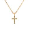 Punk Hip Hop Rhinestone Cross Pendant Necklace for Women Men Bling Iced Out Crystal Chain Choker Necklace Jewelry On The Neck