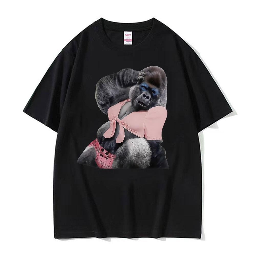 For Her Humor Funny Gorilla Meme Graphic Tshirt Unisexs Women Fashion Trending T Shirts Short Sleeves Oversized Hot Sale Tshirts