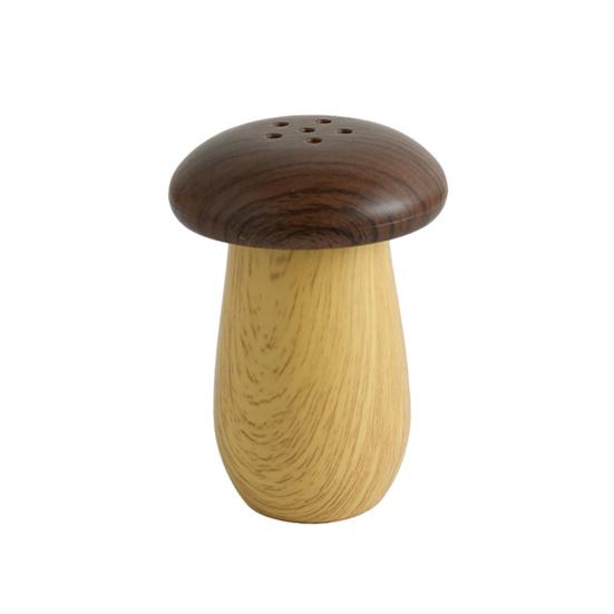 Wood Grain Mushroom Toothpick Box with Dust-proof Lid Vintage Toothpick Holder Dispenser Organizer Container for Home Office Restaurant