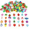 DIY Soft Glue Cartoon Colorful Animal Flower Bead Pendants Colorful Rubber Loom Band Bracelet Jewelry Making Beads Toy Beads Set