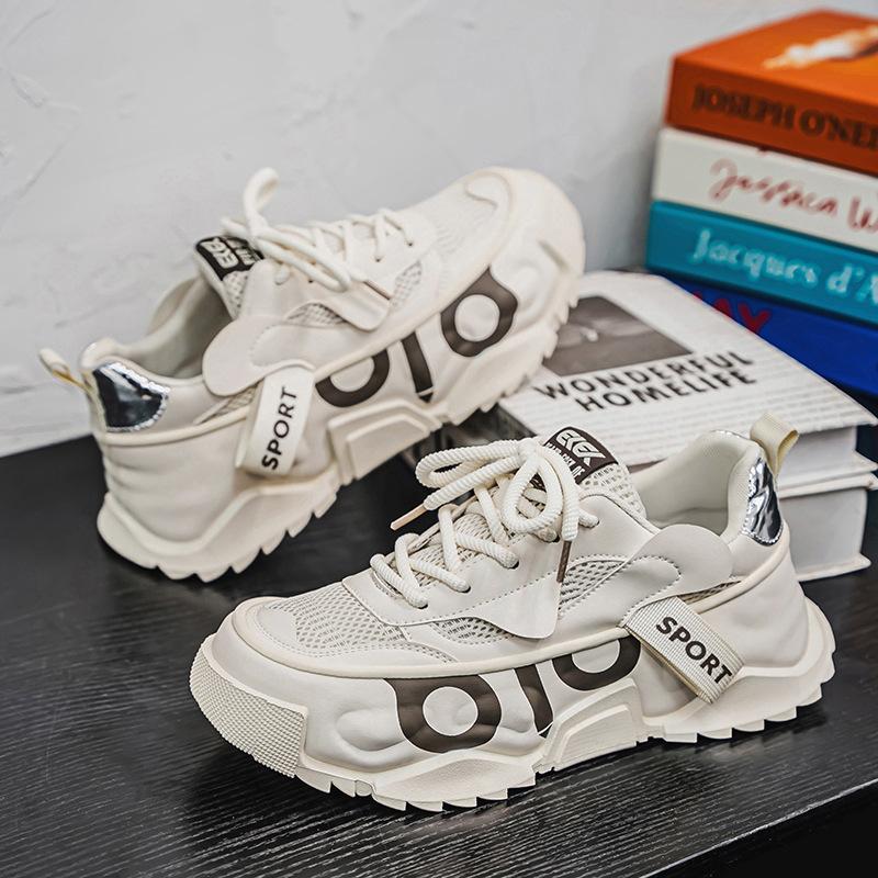 Übergröße 46 47 Herren Trendige Atmungsaktive Mesh-Sneaker Klobige Sohle Bequeme Freizeit Originale Slipper Schuhe Tenis Masculino