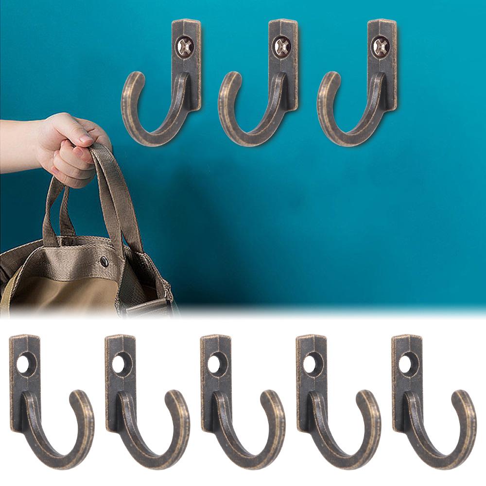 Clothes Towel Organizer Key Holder Coat Hanger Metal Antique Hooks Single Prong Hook Wall Door