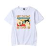 Funny Best Cat Dad Ever T-shirt Summer Short Sleeve Tees Mens Casual Cotton Shirts