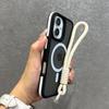 Luxury With Lanyard Magsafe Matte Phone Case For iPhone 16 11 12 13 14 15 16 Pro Max Plus Magnetic Bumper Back Cases Cover