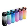 600ML Sports Water Bottle with Time Marker Gradient Color Cup Leak-proof Cup Motivational Drinkware Outdoor Sport Fitness