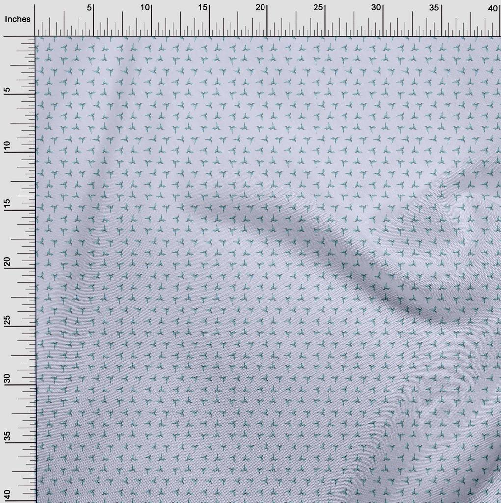 oneOone Cotton Flex Grayish Blue Fabric Woodpecker Dress Material Fabric Print Fabric By The Yard 40 Inch